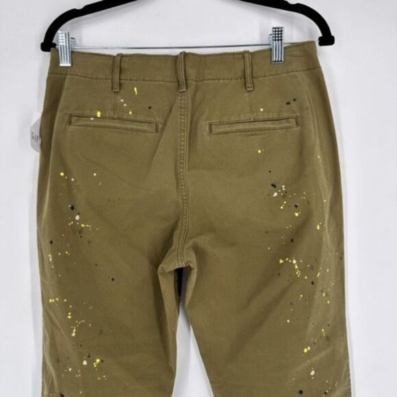 NWT GAP Women's Straight Leg Khaki High Rise Splatter Pants Oak Moss Size 6 - Picture 12 of 14